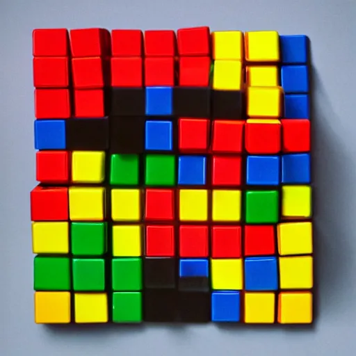 Prompt: rubiks cube in fruit cube
