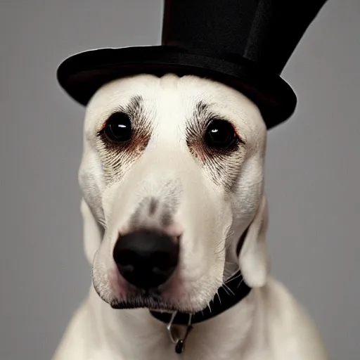 Prompt: Dog wearing a top hat