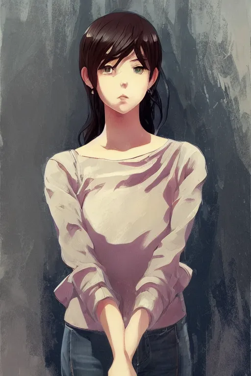 Prompt: a girl trying not to cry, full body shot, intriguing outfit, fine - face, realistic shaded perfect body, fine details. night setting. very anime style. realistic shaded lighting poster by ilya kuvshinov katsuhiro, magali villeneuve, artgerm, jeremy lipkin and michael garmash, rob rey and kentaro miura style, trending on art station