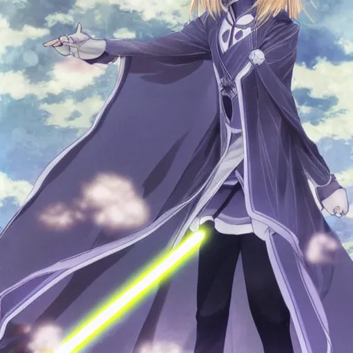 Image similar to Violet Evergarden as a Jedi, trending manga art