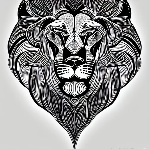 Image similar to a symmetrical portrait illustration of a lion black and white hand drawn sketch on artstation 4 k intricate extremely detailed digital art by alex grey