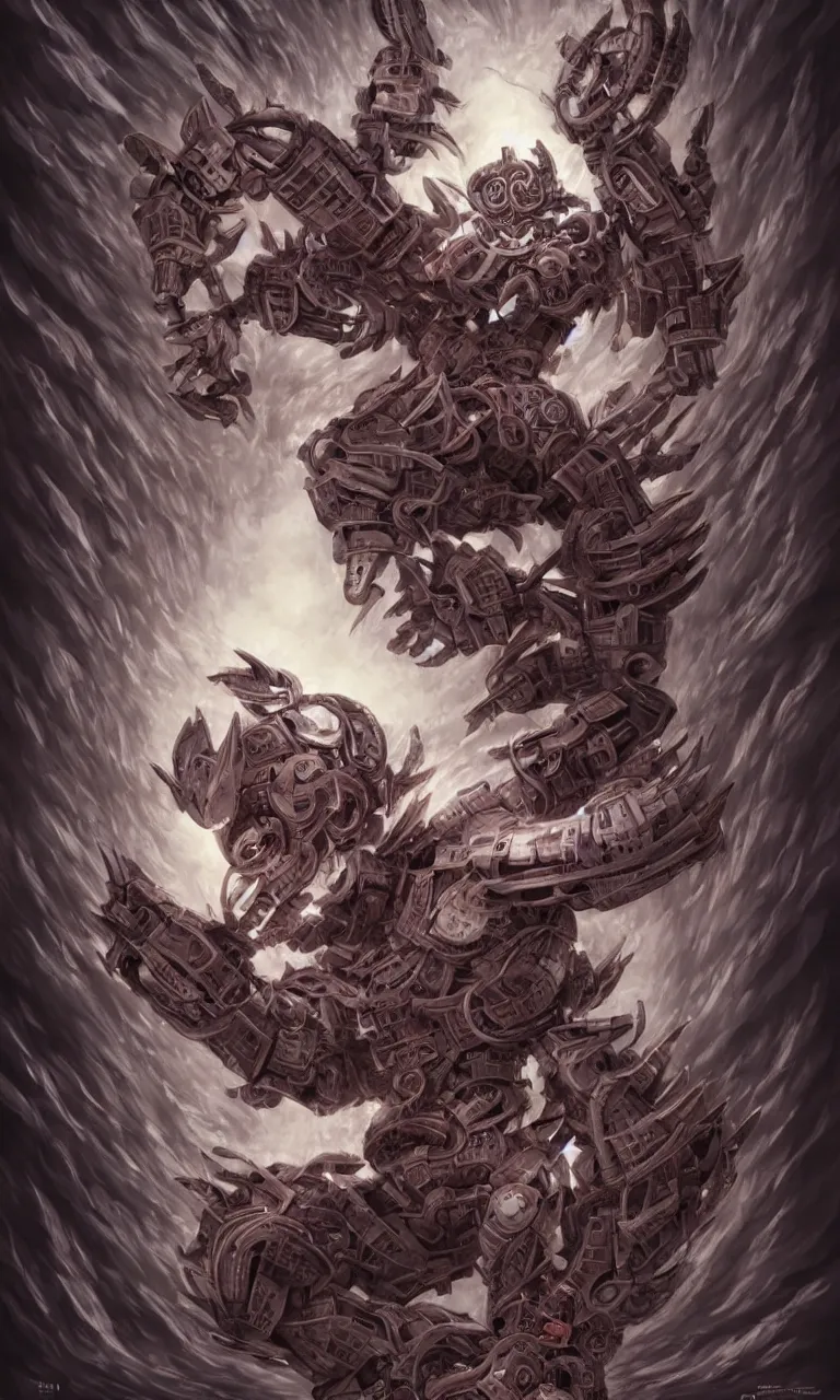 Image similar to asura from chinese myth, ghost, mecha, symmetrical fullbody rendering, screaming with fear, geometry and astrology, artwork by artgerm, centered shot, decay, gross, desaturated, matte, ink, wide angle, full body, elfpunk, artwork by naoto hattori, landscape art by tyler edlin