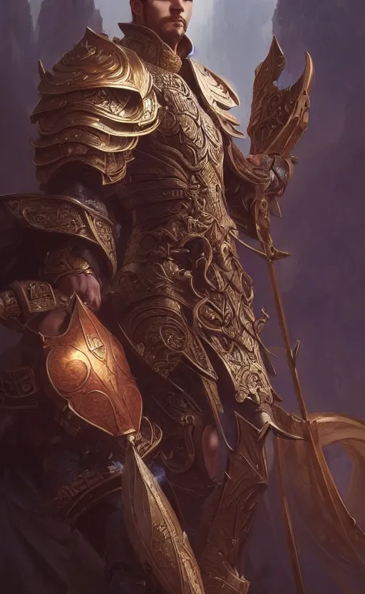 Image similar to male paladin oath of glory, d & d, fantasy, intricate and very beautiful and highly detailed, elegant, digital painting, artstation, concept art, matte, smooth and sharp focus, illustration, art by tian zi and wlop and alsphonse mucha and artgerm and greg rutkowski