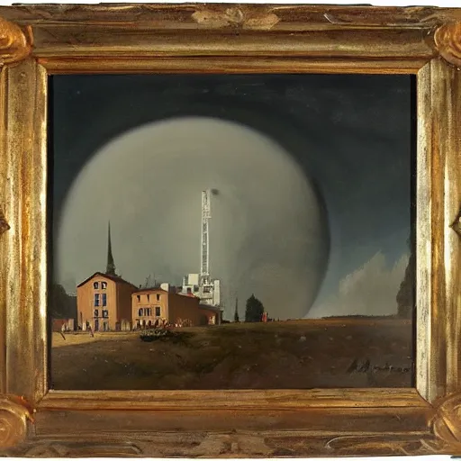 Prompt: Modern Spanish observatory painted in romantic style by Martinus Rørbye