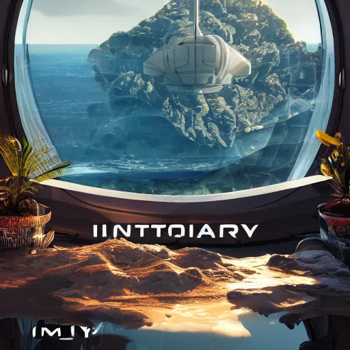 Image similar to luxury vacation ad from the future for interplanetary travel, artstation, cgsociety