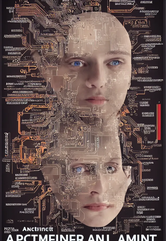 Prompt: a poster for the film about artificial intelligence in the style of henryk tomaszewski