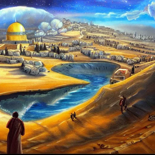 Prompt: a painting of israel, trending on art station, beautiful, grand, epic,