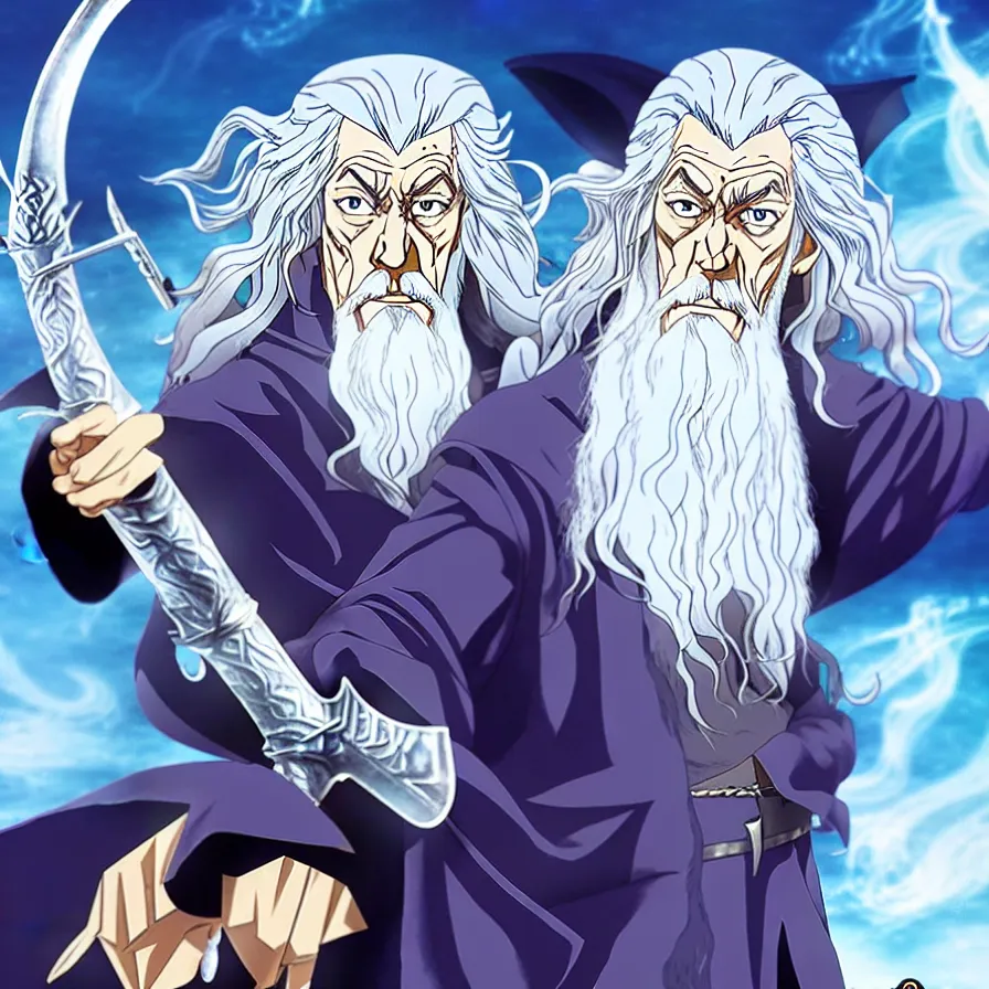 Prompt: gandalf in jojos bizzare adventures