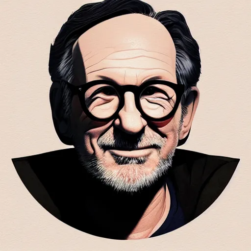 Image similar to face icon stylized minimalist steven spielberg, loftis, cory behance hd by jesper ejsing, by rhads, makoto shinkai and lois van baarle, ilya kuvshinov, rossdraws global illumination