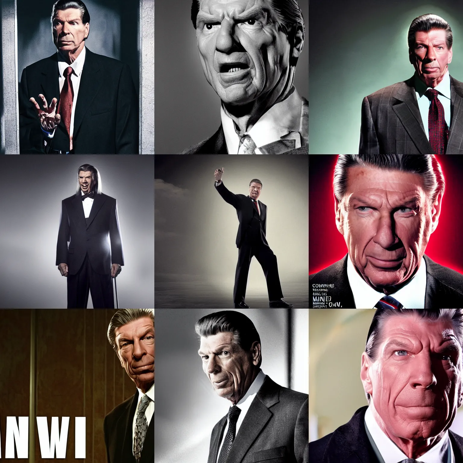 Prompt: vince mcmahon as the tall man from the phantasm, extremely detailed, promo image, 4 k,