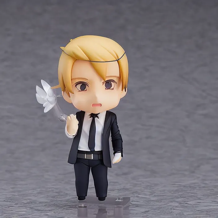 Image similar to An anime Nendoroid figurine of Donald Trump, fantasy, figurine , product photo