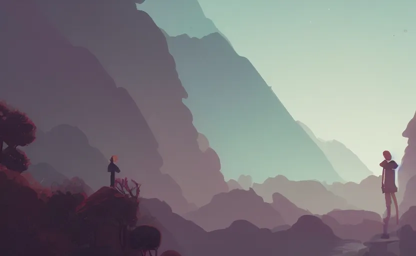 Image similar to scenic environment cinematic deeper meaning illustration by atey ghailan and muira kentaro, trending on artstation