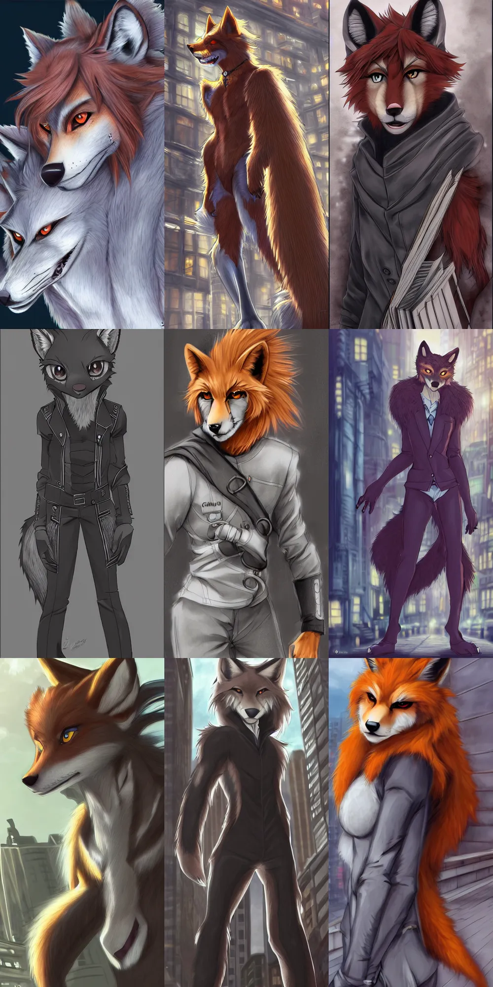 Image similar to gorgeous stylish anthro werefox in the city, photorealistic fursona furry art commission, anime, fullmetal alchemist, furaffinity, extremely detailed, award winning