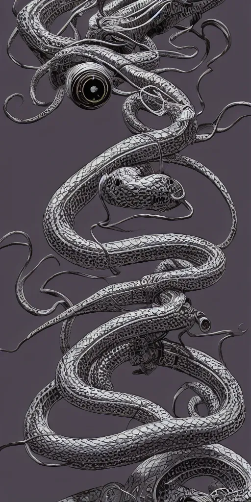 Tattoo inspired artwork featuring snake headed Medusa