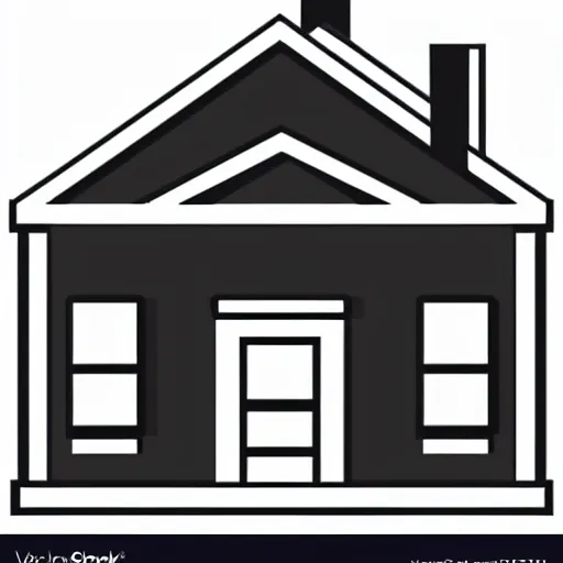 Prompt: house and a building, minimalistic, vectorized logo style