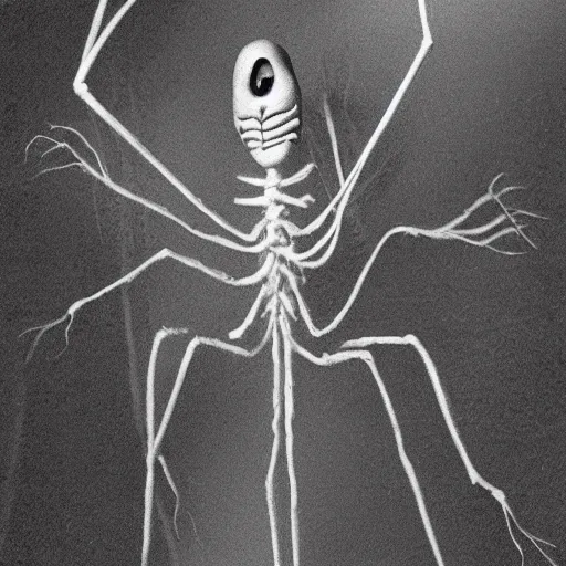 Image similar to slenderman with arms of mantises