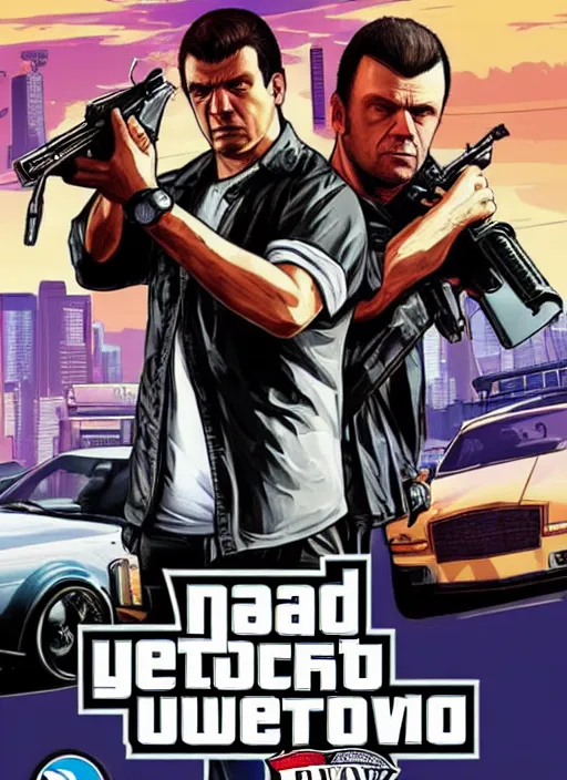 Prompt: Wojciech Cejrowski as a Grand Theft Auto 5 cover. detailed