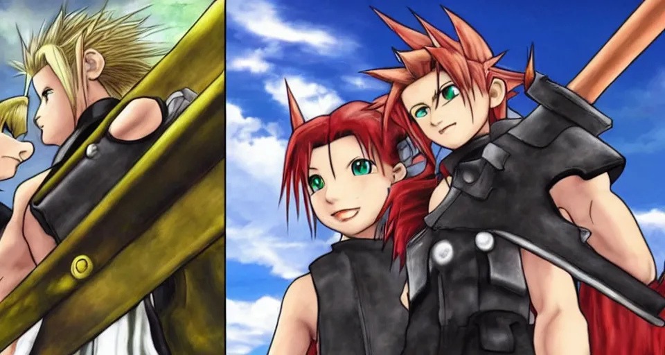 Image similar to the two complementary forces that make up all aspects and phenomena of life, from Final Fantasy VII