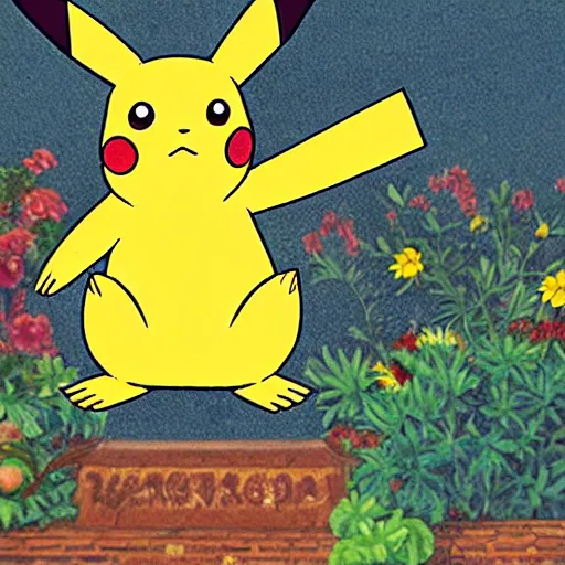 Prompt: an old age home for pikachu