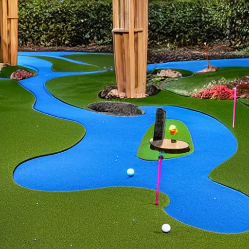 Image similar to Liminal space in outer space, mini golf course