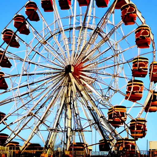 Image similar to a ferris-wheel constructed from bones and skeletal remains