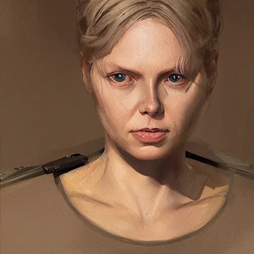 Image similar to portrait of a woman by greg rutkowski, she looks like gwendoline christie, wearing the tactical gear of the corellian confederation, star wars expanded universe, he is about 3 0 years old, highly detailed portrait, digital painting, artstation, concept art, smooth, sharp foccus ilustration, artstation hq