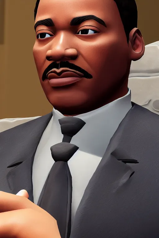 Prompt: martin luther king, american civil rights leader, fortnite character, unreal engine. 4 k, highly detailed