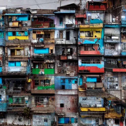 Prompt: a cyberpunk favela