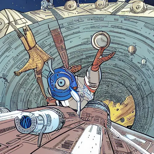 Image similar to orbital space settlement by Geoff Darrow