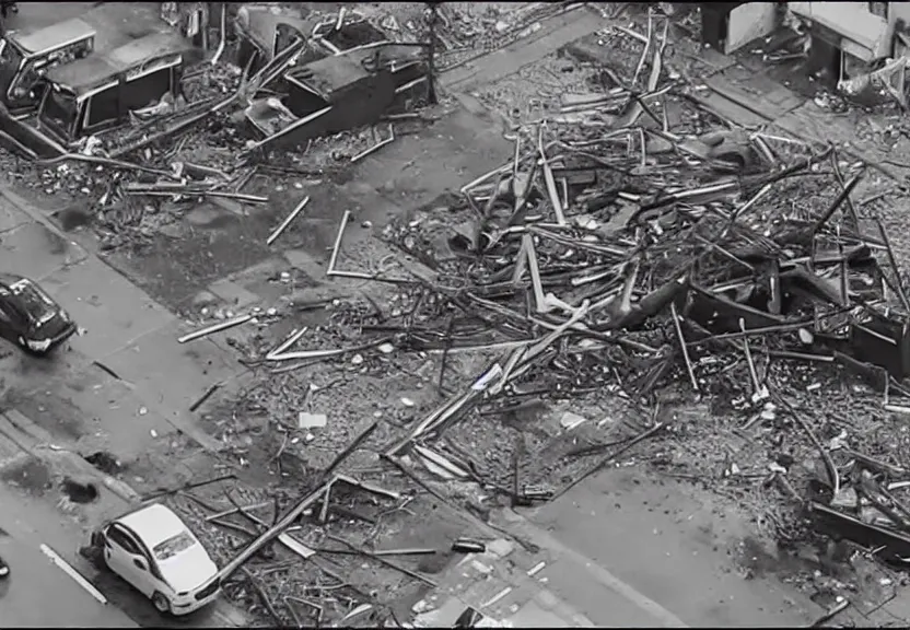 Image similar to cctv footage of a gas explosion