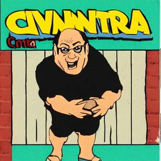 Prompt: Danny Devito in the Nintendo Entertainment version of Contra