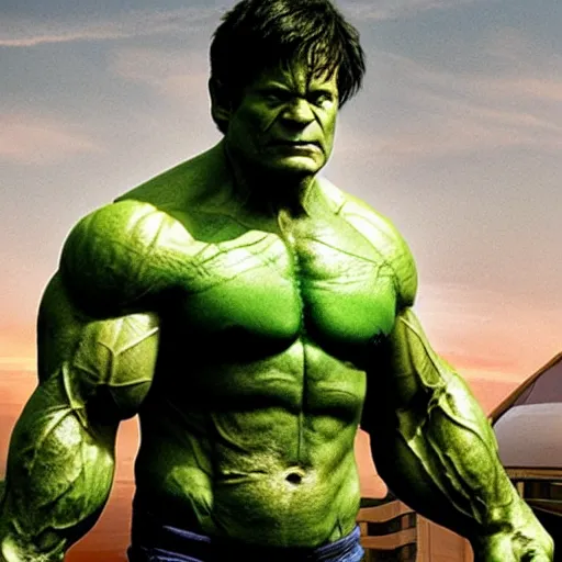 Image similar to Jason Bateman as the hulk