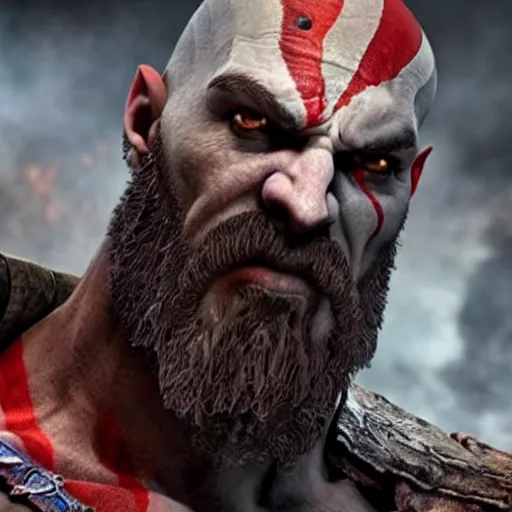 Prompt: kratos from God of war 2018