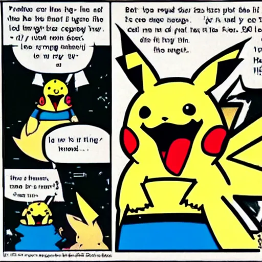 Image similar to Pikachu as drawn by comic strip artist Jim Davis (1989)