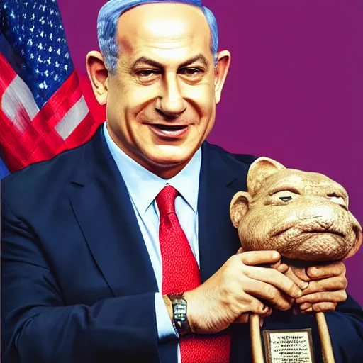 Prompt: award winning studio portrait of benjamin netanyahu with warm and loving eyes
