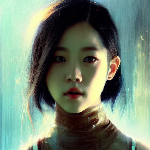 Image similar to jisoo of blackpink, hyperrealistic portrait, bladerunner street, art of elysium by jeremy mann and alphonse mucha, fantasy art, photo realistic, dynamic lighting, artstation, poster, volumetric lighting, very detailed face, 8 k, award winning