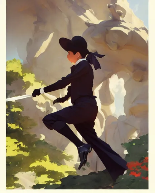 Image similar to magical academy school uniform, jodhpurs greg manchess painting by sargent and leyendecker, studio ghibli, fantasy, medium shot, asymmetrical, intricate, elegant, matte painting, illustration, hearthstone, by greg rutkowski, by greg tocchini, by james gilleard, by joe fenton