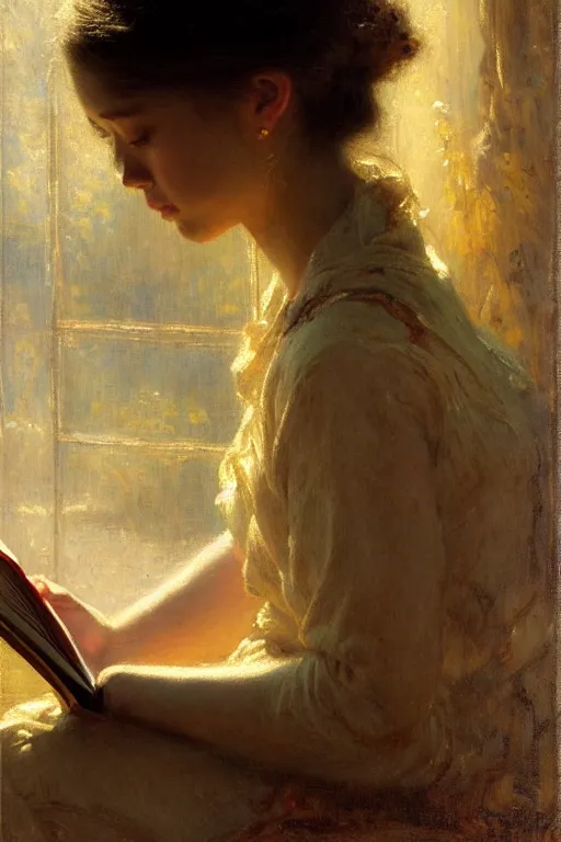 Prompt: a portrait of a girl reading a book, highly detailed, by gaston bussiere, bayard wu, greg rutkowski, odd nerdrum, maxim verehin, realism, dan dos santos, masterpiece, sharp focus, cinematic lightning