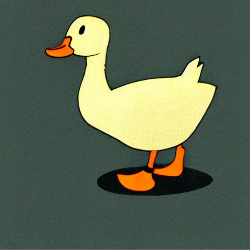 Prompt: duck doing backflip in mid - century illustration style