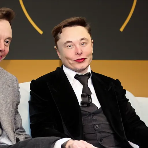 Image similar to alan turing sitting next to elon musk alan turing is with elon musk