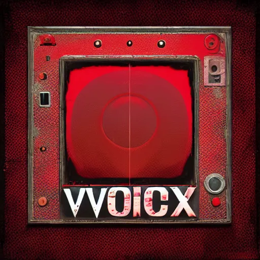 Prompt: red vox album cover, altertative rock music album cover