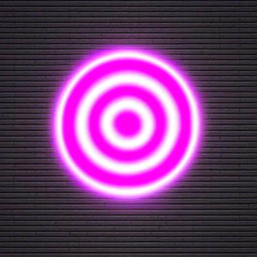 Prompt: Minimalist logo for an app that controls LED lights that sync to music. Neon colors