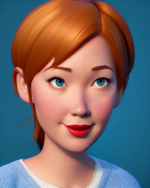 Image similar to lovely adult woman character portrait, by pixar, highly detailed, dynamic shadows, 4 k, splash art