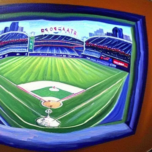 Prompt: a beautiful painting of the rogers centre, oil on canvas, by van gogh