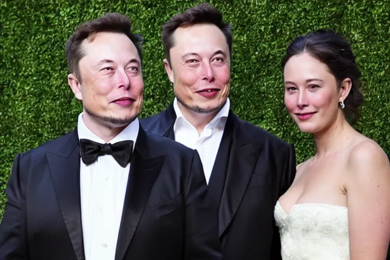 Image similar to elon musk and his girlfriend on wedding