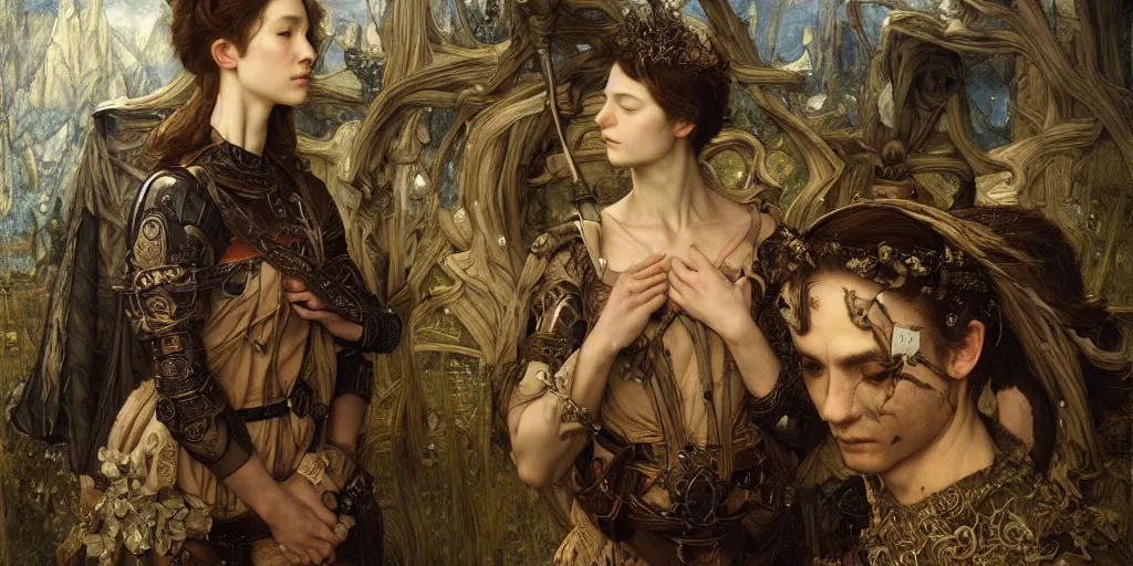 Image similar to masterpiece veracious pertinence salve Reginae, masterpiece by Edgar Maxence and Ross Tran and Michael Whelan and Caravaggio artistic, intricate drawing, realistic fantasy, extremely detailed and beautiful aesthetic celtic face, establishing shot, 8k resolution, dramatic lighting,