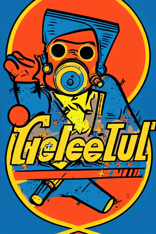 Image similar to fallout 7 6 retro futurist illustration art by butcher billy, sticker, colorful, illustration, highly detailed, simple, smooth and clean vector curves, no jagged lines, vector art, smooth andy warhol style