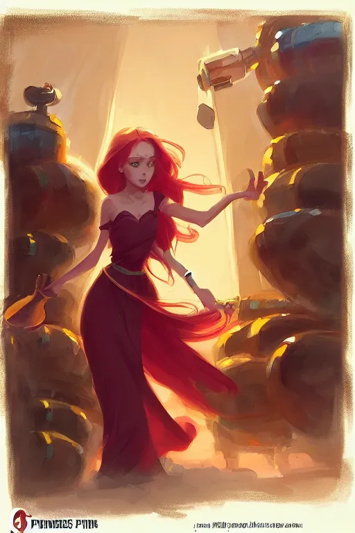 Prompt: fire princess adventure time working in a winery, animation pixar style, by pendleton ward, magali villeneuve, artgerm, jeremy lipkin and michael garmash, rob rey and kentaro miura style, golden ratio, trending on art station