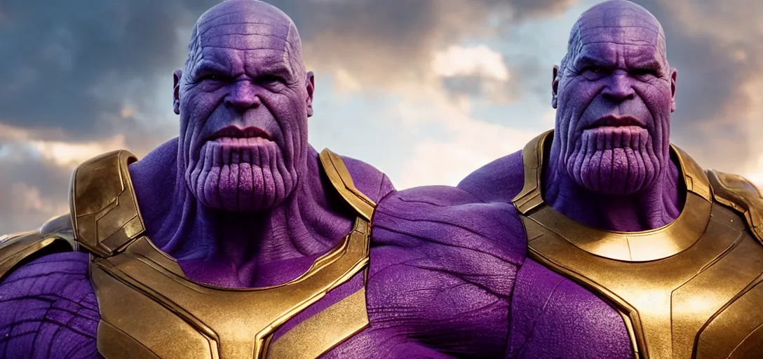 Image similar to a very high resolution image from a new movie. thanos, photorealistic, photography, directed by wes anderson