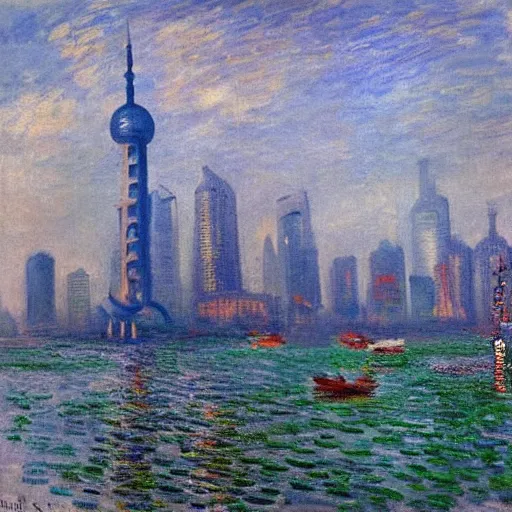 Prompt: shanghai in the style of monet